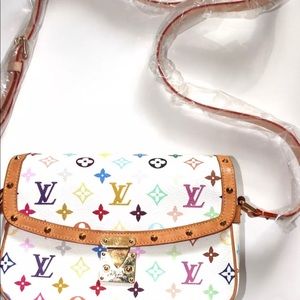 Auth LOUIS-VUITTON MULTI-COLOR-SOLOGNE-BAG
